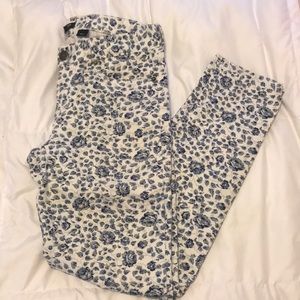 Jcrew floral print jeans